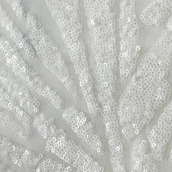 BCBG MaxAzria White XS Morris Dress V-neck Strechy Sequined Night Out Dress NWT - Picture 11 of 16